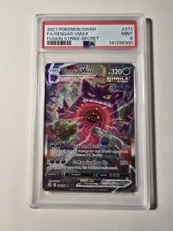 Pokemon Gengar VMAX Alternate Art Secret Rare Fusion Strike 271/264 PSA 9 2021 - Image 2