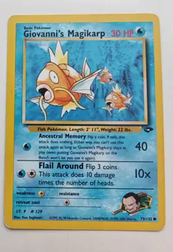 Giovanni's Magikarp 73/132 Gym Challenge Pokemon TCG Reg Common LP - Image 1