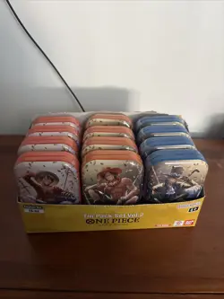 One Piece TCG DISPLAY 12x Mini Tin Pack Set VOL. 2 Tins are sealed new English - Image 1
