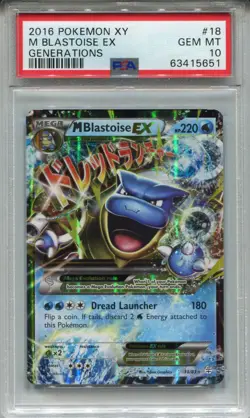 Pokemon X & Y Generations Card #18 M Blastoise Ex PSA 10 - Image 1