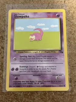 1995, 96, 98 Pokemon Card SLOWPOKE - Fossil Set No. 55/62 - Common 1st Edition - Image 1