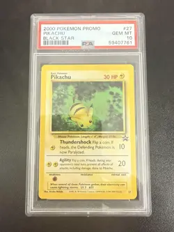 PSA 10 GEM MINT Pikachu # 27 "Bumblebee" WOTC Black Star Promo Pokemon Card - Image 1