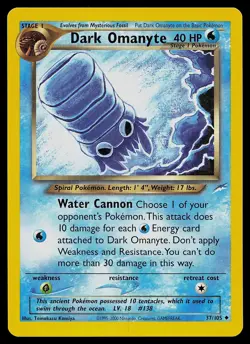 Pokemon Card - Dark Omanyte Neo Destiny 37/105 Uncommon - Image 1