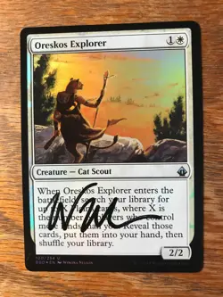 Magic the Gathering MTG foil Oreskos Explorer Battlebond signed NM - Image 1