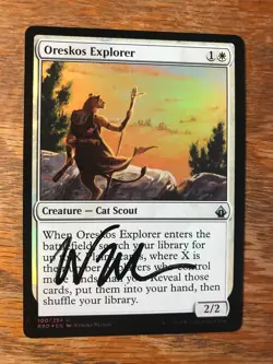 Magic the Gathering MTG foil Oreskos Explorer Battlebond signed NM - Image 2