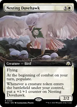 Nesting Dovehawk (Extended Art) - Normal NM MTG Commander: March of the Machine - Image 1
