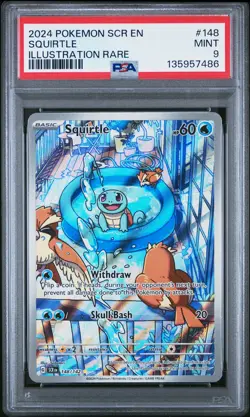 2024 POKEMON SCR EN-STELLAR CROWN ILLUSTRATION RARE #148 SQUIRTLE PSA 9 - Image 1