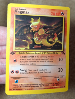 1999 POKEMON TCG FOSSIL SET 1ST EDITION MAGMAR CARD 39/62 - Image 1