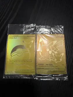 Pikachu v Gold and Pokeball SWSH145/SWSH146 Pokemon TCG Celebrations Sealed!! - Image 1