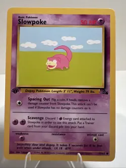 LP+ Slowpoke 55/62 1st Edition Fossil AUTHENTIC Pokemon Card - Image 1