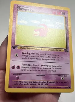 LP+ Slowpoke 55/62 1st Edition Fossil AUTHENTIC Pokemon Card - Image 4