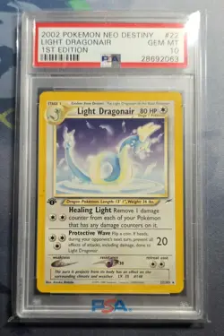 Pokemon Neo Destiny 1st Edition Light Dragonair 22/105 PSA 10 GEM MINT - Image 1