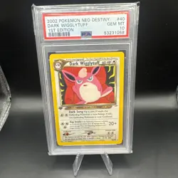 2002 POKEMON NEO DESTINY 1ST EDITION #40 DARK WIGGLYTUFF PSA 10 GEM MINT - Image 1