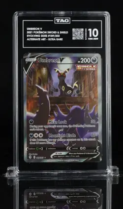 2021 Pokemon SWSH Evolving Skies Umbreon V #189/203 TAG 10 - Image 1