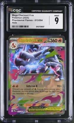 Mega Charizard X EX *CGC 9* Holo *Phantasmal Flames* #13 *2025* Pokemon - Image 1