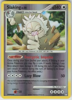 Slaking Reverse Holo Rare Mysterious Treasures 34/123 Pokemon - Image 1