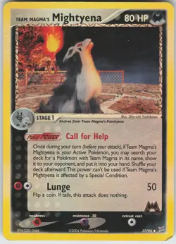 Team Magma's Mightyena Reverse Holo 37/95 Team Magma vs Team Aqua Pokemon - Image 1