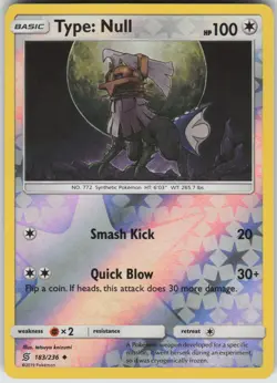 Type: Null Reverse Holo 183/236 Uncommon SM - Unified Minds Pokemon - Image 1