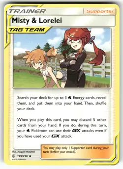 Misty & Lorelei SM - Cosmic Eclipse Uncommon Pokemon Lightly played - Image 1