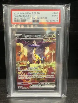 PSA 9 2024 Pokemon Temporal Forces Raging Bolt ex 208/162 Illustration Rare. - Image 1