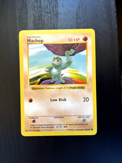 Machop 52/102 Shadowless Base Set Pokemon Card Vintage WOTC | LP - Image 1