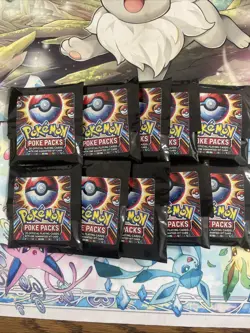 Lot Of 10 Poke Packs/ GUARANTEED 1 HIT ( V/VMAX/EX/R/SR/SAR/TR/VSTAR) + 20 CARDS - Image 1