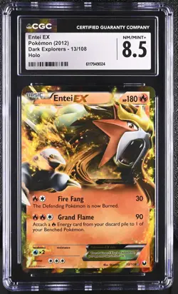 CGC 8.5 Entei EX 2012 Dark Explorers 13/108 Holo Pokemon Card - Image 1