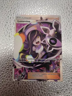 Pokemon TCG Lusamine Ultra Prism Holo Card 153/156 Full Art Ultra RARE NM - Image 1