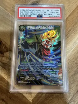 ss trunks god sealing technique bt10-044 spr psa 10 dragon ball super card game - Image 1