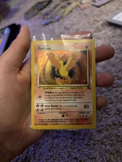 Pokemon TCG Moltres Fossil Holo Rare Card #12/62 Unlimited - Image 1