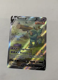Pokemon TCG Golurk v Evolving Skies Holo Ultra Rare Card 182/203 NM Condition - Image 1
