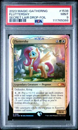 2023 MTG SECRET LAIR DROP FOIL #1538 FLUTTERSHY PSA 9 - Image 1