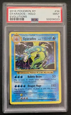 Pokemon TCG - GYARADOS - 34/108 - HOLO - RARE - XY EVOLUTIONS 2016 - PSA 9 MINT - Image 1