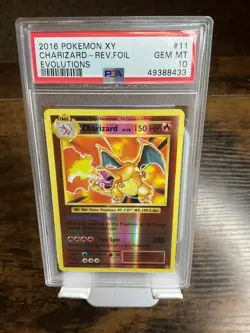 CHARIZARD 2016 POKEMON XY EVOLUTIONS #11-REVERSE FOIL PSA 10 - Image 1