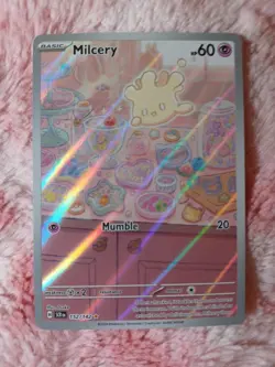 POKEMON Milcery 152/142 Stellar Crown Holo Illustration Rare Full Art - Image 1