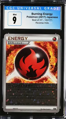 Pokemon 2017 Best of XY Burning Energy Reverse MirrorFoil Holo CGC 9 163/171 - Image 1