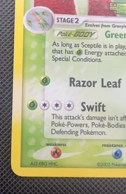 Pokemon TCG Sceptile EX Emerald Reverse Holo / Stamped 10/106 Stamp - Image 4