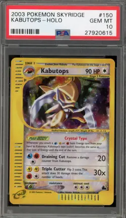 Pokemon Kabutops Skyridge Crystal Holo Secret Rare #150 PSA 10 Gem Mint - Image 1