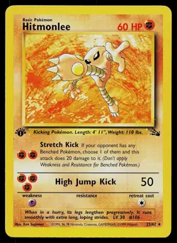 Pokemon Fossil 22/62 Hitmonlee 1st Edition - Image 1