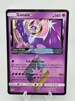 Lunala Prism Star 62/156 Sm-Ultra Prism Holo Pokemon - Image 1