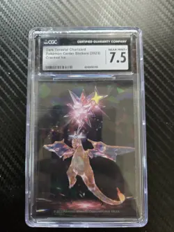 Pokemon Center 2023 Terastal Charizard Cracked Ice Sticker CGC 7.5 - Image 2