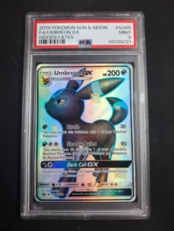 2019 POKEMON SUN & MOON HIDDEN FATES #SV69 FULL ART/UMBREON GX PSA 9 - Image 1