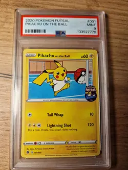 Pikachu On the Ball PSA 9 Pokemon Futsal 2020 - Image 1