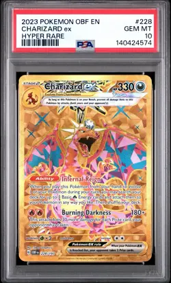 2023 POKEMON OBF EN-OBSIDIAN FLAMES HYPER RARE #228 CHARIZARD EX PSA 10 - Image 1