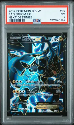 2012 POKEMON B&W NEXT DESTINIES #97 FULL ART/ZEKROM EX PSA 7 - Image 1
