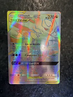 Pokemon Garchomp and Giratina GX Rainbow Rare Tag Team 247/236 Unified Minds - Image 1