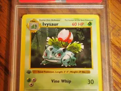 Pokemon 1999 1st Edition Shadowless Base Ivysaur uncommon card, PSA 8 - Image 2