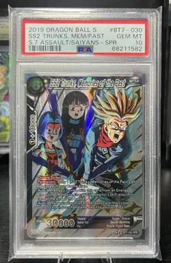 SS2 Trunks, Memories of the Past BT7-030 SPR PSA 10 Dragon Ball Super Card - Image 1