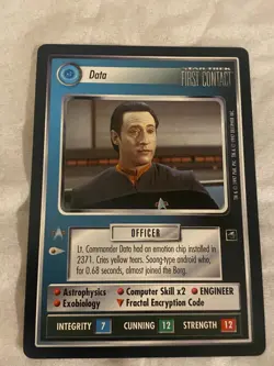 Star Trek CCG 1E FC DATA Rare Card - Image 1