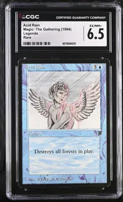 MTG Acid Rain Legends CGC 6.5 EX/NM+ Rare Graded Vintage Magic - Image 1